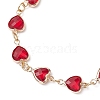 Heart K9 Glass & 304 Stainless Steel Link Bracelets for Women BJEW-JB10612-3