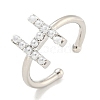 Rack Plating Brass Open Cuff Rings for Women RJEW-F162-01P-H-1