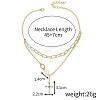 Alloy & Round Imitation Pearl Cross Pendant Double Layer Necklaces for Women FS-WGA4DD0-06-1