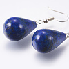 Natural Dyed Lapis Lazuli Dangle Earrings EJEW-P143-C05-2