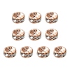 Brass Rhinestone Spacer Beads RB-YW0001-04B-01RG-2