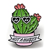 Cactus with Word Not A Hugger Enamel Pins JEWB-Q031-04EB-04-1