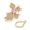 Flower Brass Micro Pave Cubic Zirconia Fold Over Clasps KK-A227-17G-2