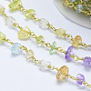 Handmade Crackle Glass Beaded Chains CHC-P005-14G-3