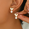 Elegant Brass Imitation Pearl Stud Earrings Women's Daily Jewelry DV0468-3-4