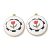 Plating Eco-Friendly Printed Alloy Pendants AL-CBAE25B-01F-G-1