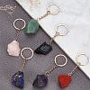 DELORIGIN 6Pcs 6 Style Nuggets Gemstone Pendant Keychain KEYC-DR0001-05A-4