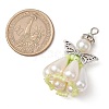 Pearlized Glass Pearl Beads  Pendants PALLOY-MZ00487-3
