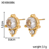 304 Stainless Steel Cubic Zirconia Stud Earrings STAS-OY009-15G-3