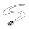 Alloy Skull with Plastic Pendant Necklace with 201 Stainless Steel Box Chains NJEW-E016-21AS-2