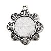 Tibetan Style Alloy Pendant Cabochon Settings TIBE-T003-03AS-NR-1