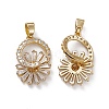 Rack Plating Brass Micro Pave Cubic Zirconia Pendants ZIRC-F130-07G-1