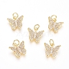 Brass Micro Pave Cubic Zirconia Pendants ZIRC-G166-30G-1