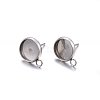 Non-Tarnish 304 Stainless Steel Stud Earring Settings LS-STAS-H467-08P-8mm-2