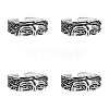 4Pcs Brass Cuff Open Rings for Men RJEW-UN0003-11AS-1