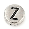 925 Sterling Silver Flat Round with Letter Beads LS-STER-G044-01AS-Z-1