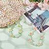 GOMAKERER 3Pcs 3 Colors Flower Plastic Beaded Mobile Phone Lanyard Wrist Strap FIND-GO0001-40-5