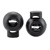 1-Hole Dyed Iron Spring Loaded Eco-Friendly Plastic Round Buckle Cord Toggle Lock Beans Stoppers for Sportwear Luggage Backpack Straps LS-X-FIND-E004-60B-18mm-3