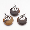 Natural Tiger Eye Pendants KK-F751-D01-1