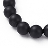 Natural Black Agate(Dyed & Heated) Beads Stretch Bracelets BJEW-JB04801-02-3