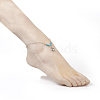 Synthetic Turquoise Charms Anklets AJEW-AN00234-04-4