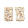 Brass Pave Clear Cubic Zirconia Pendants KK-N232-472LG-2