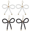 Bowknot Glass Beads Dangle Earrings for Women EJEW-JE06077-1