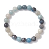 Round Natural Trolleite Beads Stretch Bracelets for Women BJEW-JB12731-2
