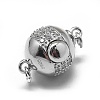 Rhodium Plated 925 Sterling Silver Box Clasps STER-L057-008C-2