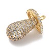 Rack Plating Brass Micro Pave Clear Cubic Zirconia Pendants KK-L224-001G-2