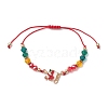 Christmas Glass Braided Bead Bracelets BJEW-JB10892-01-1