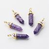 Natural Charoite Pointed Pendants G-G902-A03-2