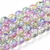 Transparent Crackle Glass Bead Strands X1-GLAA-T025-8mm-02C-1