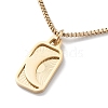 304 Stainless Steel Rectangle Pendant Necklace with Box Chains for Women NJEW-I123-02B-2