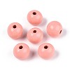 Spray Painted Round Natural Schima Wood Beads WOOD-A018-14mm-27-1