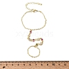 Brass Micro Pave Cubic Zirconia Mittens Bracelets BJEW-C156-01G-7