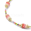 Glass Seed Column Link Bracelet BJEW-MZ00030-02-4