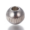 201 Stainless Steel Grooved Beads STAS-P239-24P-1