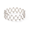 Rhinestone Folding Retractable Ring Bracelet RJEW-G252-02P-03-2