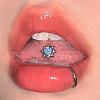 Sun 316L Surgical Stainless Steel with Synthetic Opal Tongue Rings FS-WGFD6E3-11-2