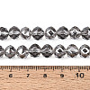 Electroplate Transparent Glass Round Beads Strands EGLA-T029-8mm-12T-03-4