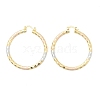 Brass Two Tone Hoop Earrings EJEW-B117-06E-M-4