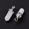 Natural White Jade Pointed Pendants G-K329-51P-4