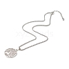 Non-Tarnish Flat Round with Tree of Life Pendant Necklace for Girl Women NJEW-JN03711-2