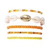 5Pcs 4 Styles Glass Seed Beaded Bracelet Set & 1 Pcs Shell Beads Bracelets BJEW-TA00587-01-2