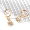 Brass Micro Pave Clear Cubic Zirconia Leverback Earrings EJEW-K300-07G-1