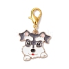 Dog Alloy Enamel Pendant Decorations HJEW-JM02659-4