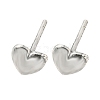 Rack Plated Heart Brass Stud Earrings for Women EJEW-Z048-08P-1