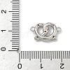 Brass Micro Pave Cubic Zirconia Heart Biscuit Connector Charms KK-G548-06P-02-3