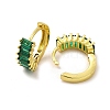 Brass Cubic Zirconia Hoop Earrings for Women EJEW-H091-06-3